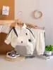 Ropa para Niños 2025 Primavera Nuevo Fresco y Guapo Estilo Deportivo Casual Conjunto de Sudadera con Capucha Estilo Coreano Conjunto de Dos Piezas Moderno para Niños y Niñas