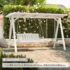 Columpio de Madera Resistente a la Corrosión de Moda para Patios Exteriores en Jardines Pequeños, Columpio Infantil de Madera Maciza para Balcones Interiores en Apartamentos Pequeños, Columpio Individual para Ocio en Casa