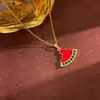 Collar con Abanico de Hoja de Bambú, Collar Estilo Chino, Accesorios de Alta Gama Estilo Chino, Joyería de Nicho de Alta Gama que No se Desvanece
