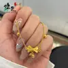 Pulsera de Cadena de Flor Dorada de Cobre para Mujer, Lily of the Valley Dorado Arena Vietnamita, Princesa Fugitiva, Lazo, No se Desvanece por Mucho Tiempo