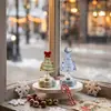 Adorno giratorio de árbol de Navidad de alambre enrollado y vidrio degradado de Zibo, una decoración de vidrio para el escritorio, un regalo y una manualidad de escritorio