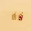 Oro Arena Esmalte Azul Quemado Colgante de Candado Pequeño DIY Accesorios de Cuerda de Mano Tejida a Mano Pulsera con Cuentas Accesorios Método Antiguo