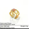 Anillo de Acero de Titanio Rosa Ojo de Gato de Lujo Ligero Europeo y Americano Anillo Abierto de Alta Gama INS Joyería de Acero Inoxidable Al por Mayor