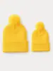 Gorro de Punto con Bola de Pelo Europea y Americana para Mujer Otoño e Invierno Gorro de Lana Color Caramelo Caliente para Exteriores Engrosado Gorro de Tejer Se Puede Personalizar con Logo