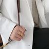 Moda Europea y Americana Ins Anillo de Metal Simple para Mujer Corea del Sur Puerta Este Nudo Distintivo Cruz Abertura Anillo de Dedo para Comida Trendy