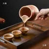 Rodee la estufa y hierva té, tueste olla de leche, lata, olla, tetera de cerámica para quemar en seco en interiores, tetera para té casera, olla de barro, tetera con asa lateral