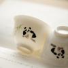 Moji Tudo bonito pintado à mão Panda Tea Cup Jade Mud White Porcelana Household Tea Tasting Cup Kung Fu Tea Set Single Cup