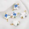 Estilo Retro Nostálgico Cerámica Impresa Acero Inoxidable Colgante Collar Hecho a Mano Pulsera Colgante Pendientes DIY Accesorios de Joyería