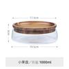 Plato de Frutas y Frutos Secos de Madera de Acacia Cuenco de Caramelos Plato de Frutas Mesa de Café de Sala de Estar Frasco Sellado de Doble Vidrio Caja de Almacenamiento para el Hogar