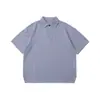 Serie Minimalista Trs 26Ss Tejido Roman Mezclado Silueta Sencilla, Suave y Cómoda Camisa Polo de Manga Corta para Hombres y Mujeres