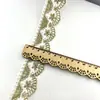 Nuevas 4CM de ancho encaje hueco estilo nacional línea dorada accesorios para ropa cheongsam Hanfu accesorios para ropa de mujer al por mayor