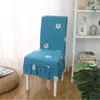 Funda de silla de encaje con estampado de falda para el hogar transfronteriza simple, funda de silla de una pieza con estampado para hotel y restaurante, venta al por mayor
