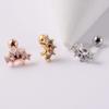 Aretes colgantes de moda color caramelo para perseguir sueños, aretes de botón de cinco estrellas con libélula animal, aretes de varilla delgada, múltiples multicolor con incrustaciones de diamantes, tachuelas para hueso de la oreja