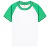 Nova Camiseta de Manga Curta para Meninas Primavera e Verão CVC Gola Redonda Bolinhas Boa Qualidade Manga Raglan de Chifre Camiseta