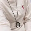 Collar con Colgante de Espejo de Nube Cadena para Suéter para Mujer Nicho Colgante Halter Asimétrico Estéreo Espejo Pequeño Accesorios para Vestir