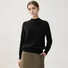 Nuevo suéter de punto base de cachemira 100% pura de doble hebra con mangas raglán, cuello medio alto, para mujer, otoño e invierno