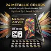 Marcadores Metálicos de 48 Cores para Estudantes, Adequados para Diário, Pintura, DIY, Contorno Dourado, Marcadores Metálicos Líquidos Diretos