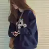 Moletom feminino super estiloso e chique para primavera e outono de 2026, novo modelo popular, estilo solto e casual, blusa de inverno com forro de fleece sem capuz