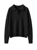 Suéter de Punto Consinee 100% Cachemira Pura con Cuello Polo para Mujer, Suave y Amigable con la Piel, Estilo Versátil para Capas, Suéter Interior