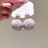 Brincos Redondos Europeus e Americanos Transfronteiriços de Diamante Completo para Uso Pesado, Luxo Leve, Alto Valor Estético, Únicos e de Nicho, Adequados para Vestidos de Noite