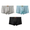Atacado de Roupa Íntima Masculina Huajielong de Renda em Malha de Seda Gelada, Boxer Respirável de Cintura Média Tamanho Grande, Disponível para Dropshipping