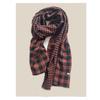Bufanda Japonesa Artística de Doble Vista a Cuadros de Algodón y Lino Vintage Combinable Otoño e Invierno Cálida Larga para el Cuello Chal para Mujer