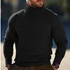 Nuevo Suéter de Punto para Hombre de Comercio Exterior Transfronterizo, Estilo Europeo y Americano, Suéter de Cuello Alto con Rayas Verticales para Otoño e Invierno Juvenil