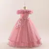 Vestido Infantil Amazon de un Hombro Vestido de Princesa Esponjoso Vestido de Boda para Niña Vestido para Eventos de Piano Vestido de Fiesta