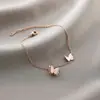 Pulsera de acero de titanio Jin Hui no se decolora cruzada popular femenina trébol de cinco hojas diamante estilo Ins personalidad chapado al vacío 18K