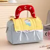 Bolsa de Maquiagem Fofa de Casinha, Necessaire de Cabana com Laço, Bolsa de Armazenamento Portátil de Viagem, Bolsa de Presente de Grande Capacidade