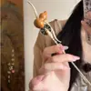 Grampo de Cabelo com Pingente de Tassel de Cabacinha de Flor de Espírito da Montanha Estilo Antigo para Mulheres, Novo Estilo Chinês Estilo Nacional Grampo de Cabelo, Acessório de Cabelo para o Dia a Dia