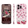 Funda de Teléfono Rosa a Cuadros con Cerezas Estilo Dulce Coreano Ins para Apple 17 Pro, Funda de Película Protectora Completa a Prueba de Golpes para iPhone 18 Pro Max