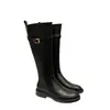 Botas de Caballero Estilo Británico de Moda 2026 Botas Largas Hasta la Rodilla Botas Nuevas de Otoño con Hebilla Mujer Persona Baja Negras Casuales