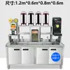 Estación de Trabajo para Té de Leche 304 Acero Inoxidable Barra de Agua Mostrador Mesa de Operación Cafetería Luz Azul Mesa Refrigerada para Té de Leche Equipo de Cocina