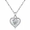 Pingente Diamante Coração de Amor Estilo Coreano Romântico Cortesia Doce Confissão Conjunto de Pingentes Zircônia Coração Colar Clavícula