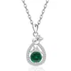 Comercio Exterior Transfronterizo Colgante de Plata de Ley S925 Rosa Full Diamond Amazon Doce Piedras de Nacimiento Collar Simple Versátil de Lujo Ligero