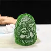 Atacado de fábrica pingente de cavalo do zodíaco de imitação de jade Hetian material da Mongólia Exterior verde espinafre pingente com selo imediato colar de jade