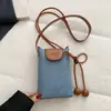 Bolsa para Teléfono Móvil de Lino con Lunares Estilo Coreano Retro de Nicho para Mujer 2026 Nueva Moda de Primavera Bolso de Hombro Bolso Cruzado para Viajes