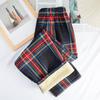 Pantalones de Pierna Ancha para Mujer Otoño e Invierno Cintura Alta Dape Negro y Blanco Pantalones Prellados Adelgazantes Combinan con Todo Pantalones Casuales Pantalones Rectos Holgados con Terciopelo