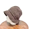 FumengSombrero de Pescador Versátil Liso para Mujer Otoño/Invierno Sombrero de Lana Cálido Circunferencia de Cabeza Grande Hace que la Cara Parezca Más Pequeña Gorro de Punto