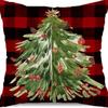 Capa de Almofada de Natal Amazon Linho Estampada com Rena e Boneco de Neve Decoração de Casa Capa de Almofada para Sofá Suporta Personalização