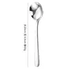 Cuchara Redonda de Alta Calidad y Elegante con Mango Largo, Engrosada y Profundizada, Adecuada para Comer y Postres, Cuchara Redonda para Sopa, Cuchara de Acero Inoxidable 316