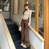 Jeans Acampanados Sueltos Estilo Retro Americano de Tiro Bajo Chica Picante Otoño/Invierno Caída Suave Adelgazantes Versátiles de Mezclilla para Mujer 2026