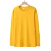 Camiseta de manga larga para hombre, color liso, algodón peinado, cuello redondo, camiseta interior, primavera y otoño, talla grande, camiseta, suéter fino, fabricantes, venta al por mayor