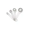Juego de Tazas y Cucharas Medidoras de Acero Inoxidable con Escala Herramienta Medidora para Hornear Cuchara para Condimentos Cuchara Medidora para Café