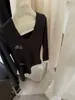 Verano Verano Chica Simple Versátil Cuello Redondo Algodón Acanalado Color Sólido Cepillado Ligero Cálido Ajustado Forma de Huevo Cuello Manga Larga Camiseta Interior para Mujer