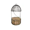 Gaiola de Pássaro de Ferro Cesta Suspensa Arame Jardinagem Mercearia Decoração de Jardim Exterior Grades Antigas de Flores Suporte para Vasos de Flores Suporte de Parede