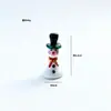 Zibo Reno de Papá Noel Glaseado Caja de Regalo de Muñeco de Nieve de Vidrio Casa Accesorios Navideños Adornos Decorativos