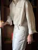 Camisa listrada de manga comprida masculina, estilo coreano, início do outono, textura de alta qualidade, design de nicho, camisa casual, não passável, drapeada