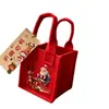 Bolsa de embalaje de fieltro de manzana para Navidad al por mayor transfronteriza Gran capacidad reno Papá Noel bolsa de regalo roja personalizada